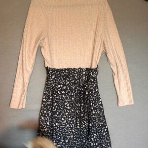 SHEIN Curve Gray Floral Dress